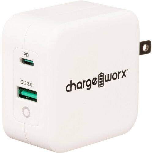 ChargeWorx Dual USB Type-A & USB Type-C 65W Wall Charger