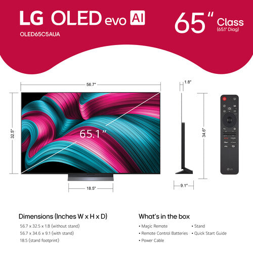 LG OLED evo AI C5 65" 4K HDR Smart TV