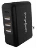 Chargeworx 4 ports USB Wall Charger, Black