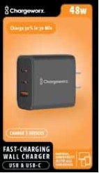 Chargeworx 48W 2 USB-C & 1 USB-A Wall Charger