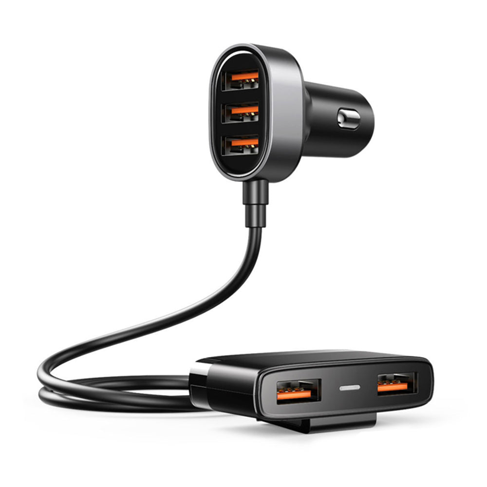 JOYROOM CL03 CL03 31W USB*5 Ports Car Charger Adapter with 1.5M Cable for Back Seat Charging Black