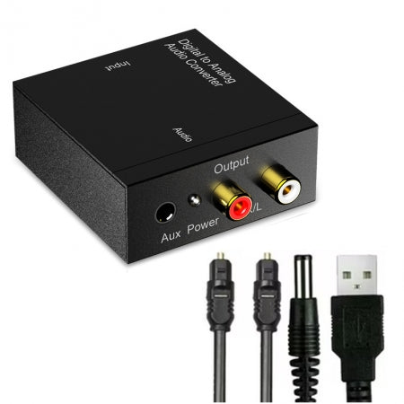 Digital Optical Coax to Analog RCA Audio Converter Adapter