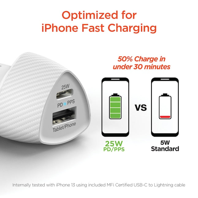 HyperGear SpeedBoost 25-Watt PD Lightning Car Kit