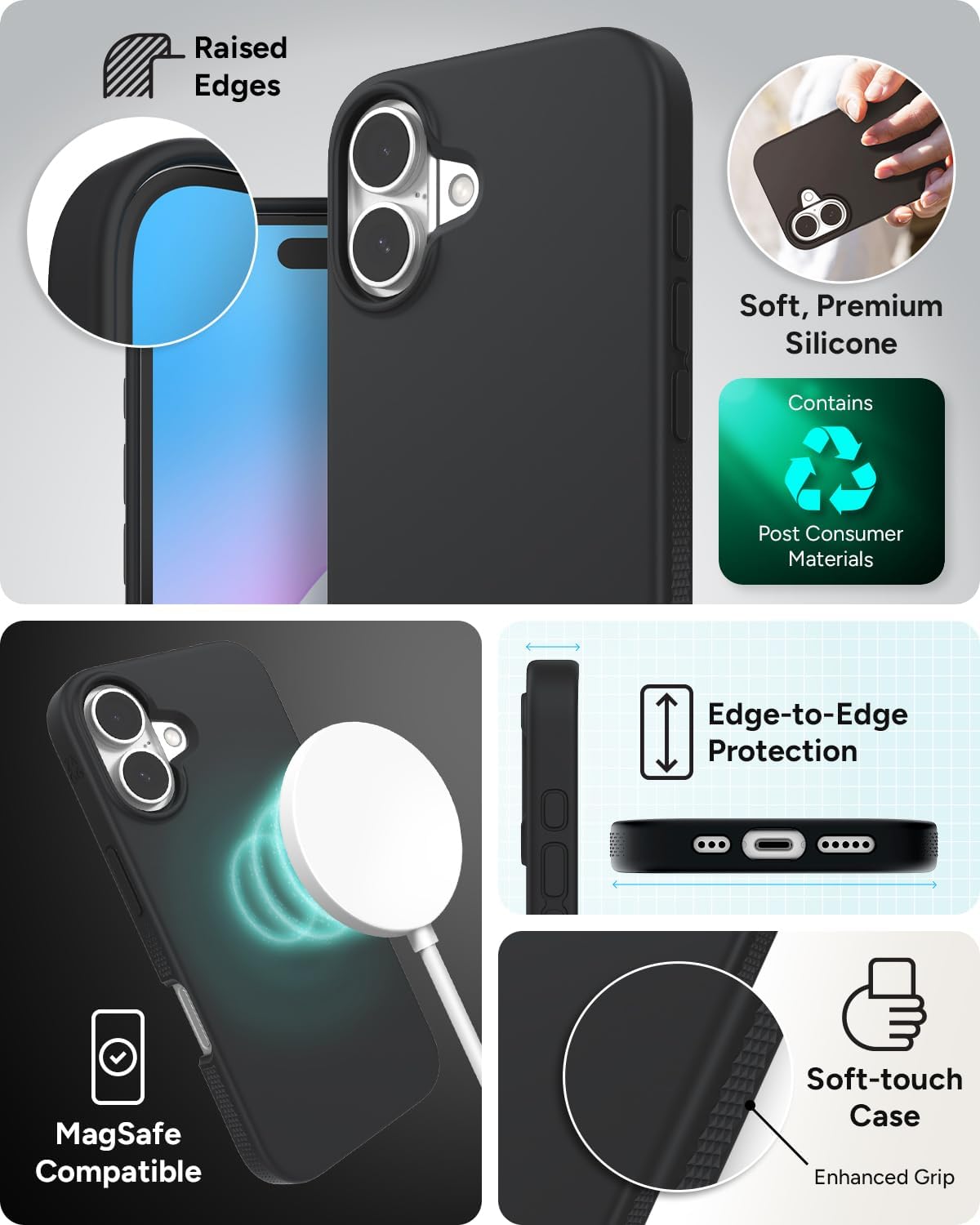 ZAGG - Manhattan Snap MagSafe Case for Apple iPhone 16 - Black