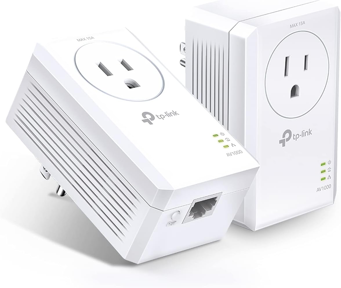 TP-Link TL-PA7017P AV1000 Gigabit Passthrough Powerline Extender Starter Kit