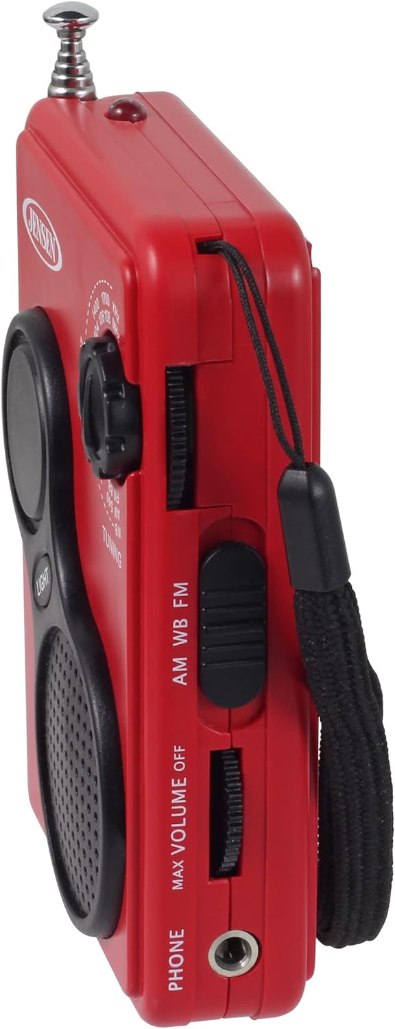 JENSEN JEP-100 Portable AM/FM Weather Band Radio with Flashlight