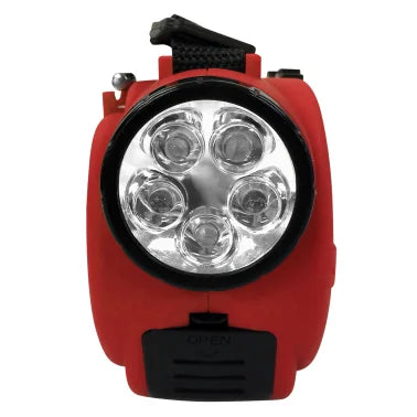 JENSEN® Portable Digital AM/FM Weather Radio with Weather Alert, Flashlight, and 4-Way Charging, Red