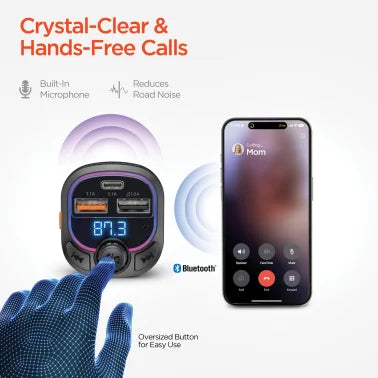 HyperGear® IntelliCast Road FM Transmitter Car Charger, Black