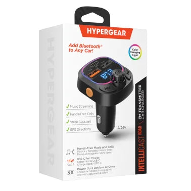 HyperGear® IntelliCast Road FM Transmitter Car Charger, Black