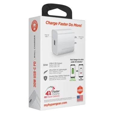 HyperGear® 30-Watt USB-C® Power Delivery Wall Charger with PPS
