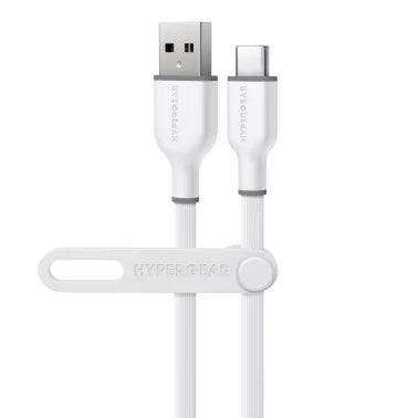 HyperGear® Flexi Pro USB-A to USB-C® Soft-Touch Silicone Charge and Sync Cable, 10 Ft. (White)