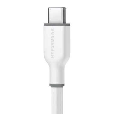 HyperGear® Flexi Pro USB-C® to USB-C® Soft-Touch Silicone Fast Charge and Sync Cable (15 Ft.; Gray)