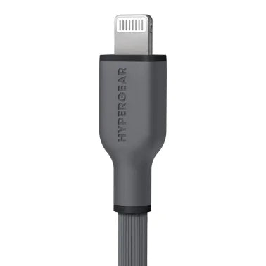 HyperGear® Flexi Pro USB-C® to Lightning® Soft-Touch Silicone Fast Charge and Sync Cable, 10-Ft. (Gray)
