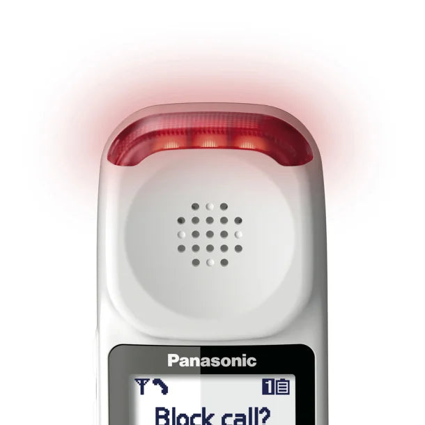 Panasonic KX-TGM420W DECT 6.0 1-Handset Corded Cordless Amplified Phone with Answering Machine and Noise Reduction