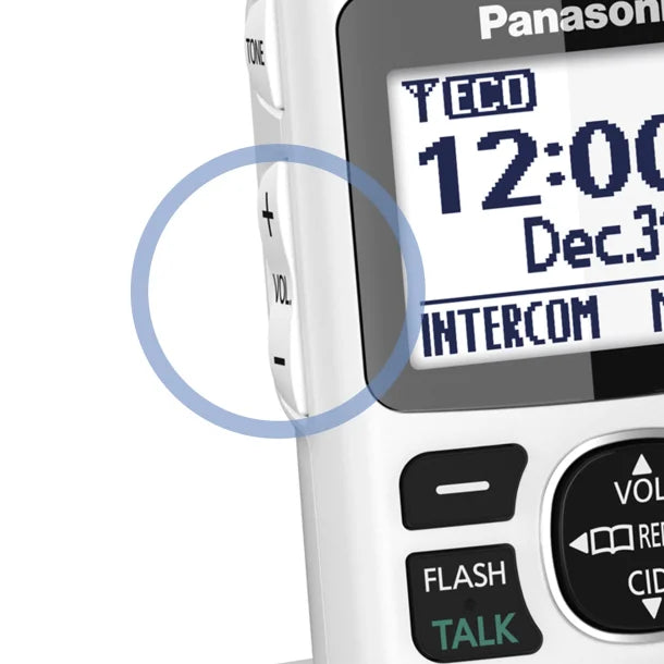 Panasonic KX-TGM420W DECT 6.0 1-Handset Corded Cordless Amplified Phone with Answering Machine and Noise Reduction