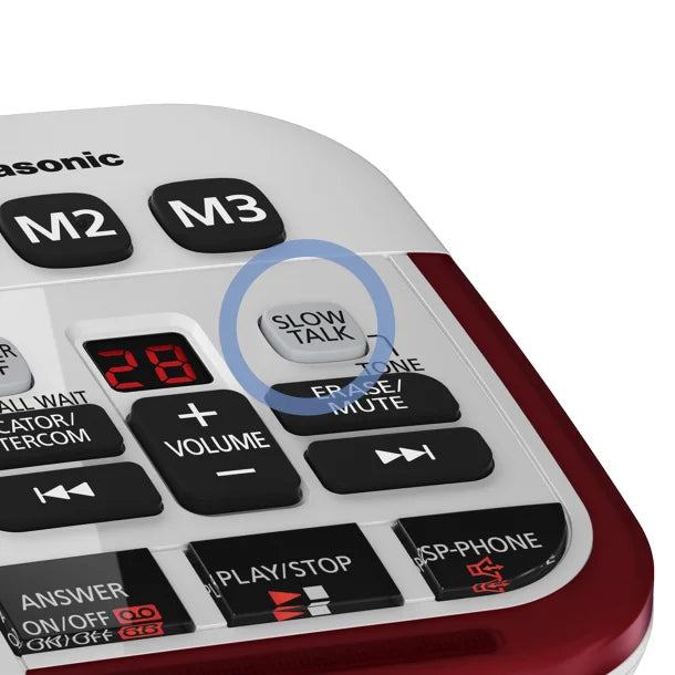 Panasonic KX-TGM420W DECT 6.0 1-Handset Corded Cordless Amplified Phone with Answering Machine and Noise Reduction