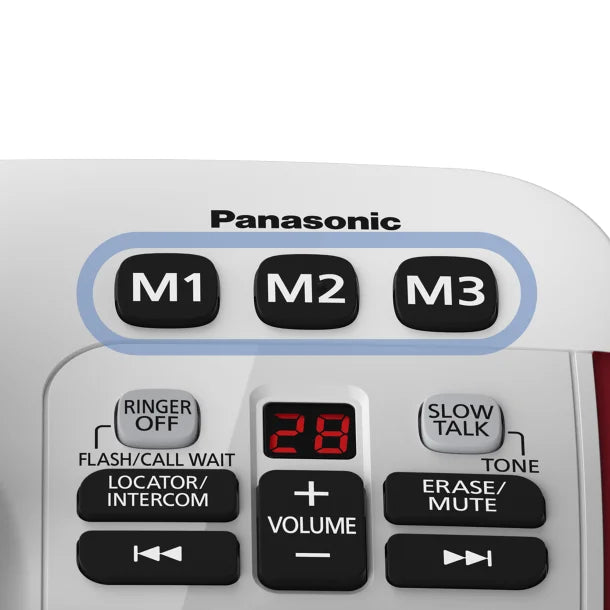 Panasonic KX-TGM420W DECT 6.0 1-Handset Corded Cordless Amplified Phone with Answering Machine and Noise Reduction