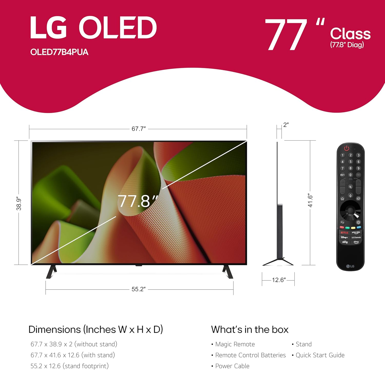 LG OLED Evo B4 77" 4K HDR Smart TV