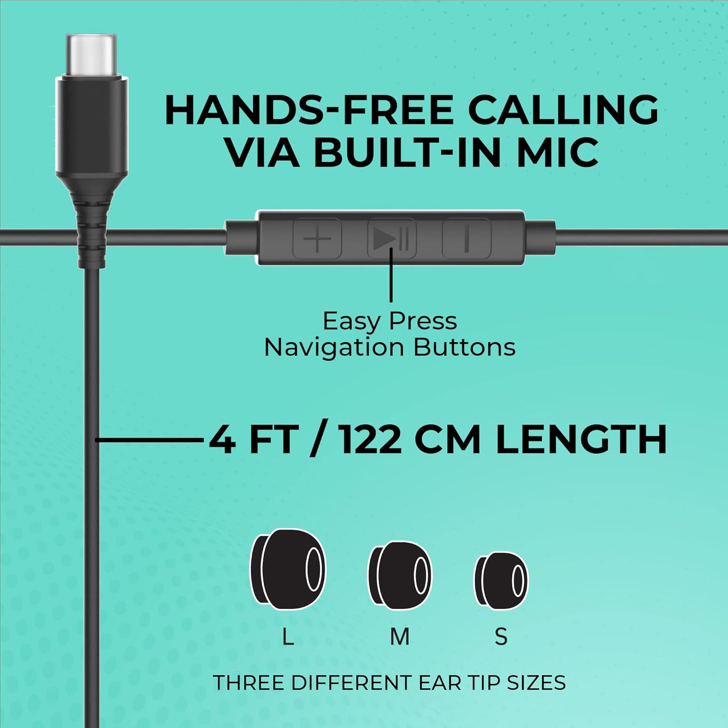 Chargeworx USBC Earbuds with Built in Mic