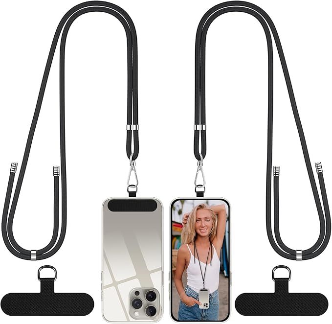 Phone Lanyard, Crossbody Cell Phone Lanyard, Adjustable Cell Phone Strap Premium Nylon Lanyards Around The Neck Fitting for All Most Smartphones