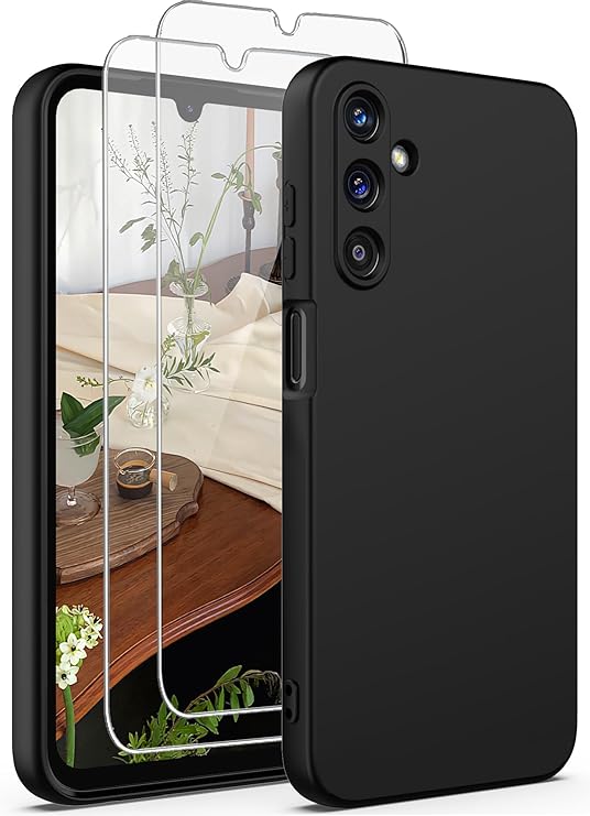 Yucenx Samsung Galaxy A15 5G Case with 2X Screen Protector, Camera  Protection, Soft Anti-Scratch Microfiber Lining, Ultra Slim Liquid Silicone  