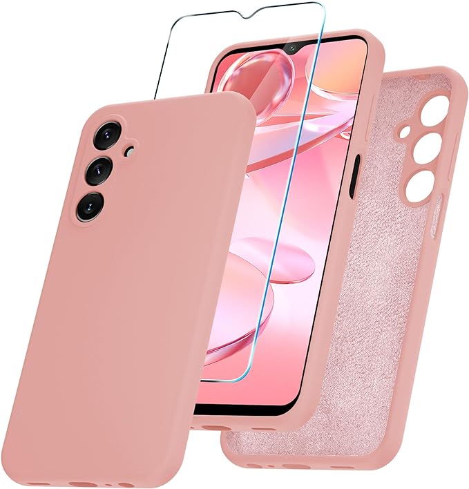 YENAPOON Galaxy A15 5G Case, Silicone Phone Case with 1 Screen Protector,  Full Body Slim Cover