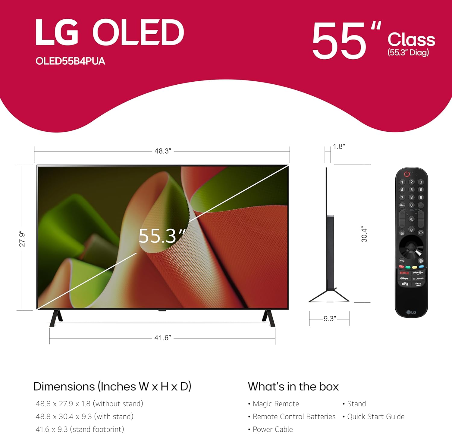 LG OLED Evo B4 55" 4K HDR Smart TV