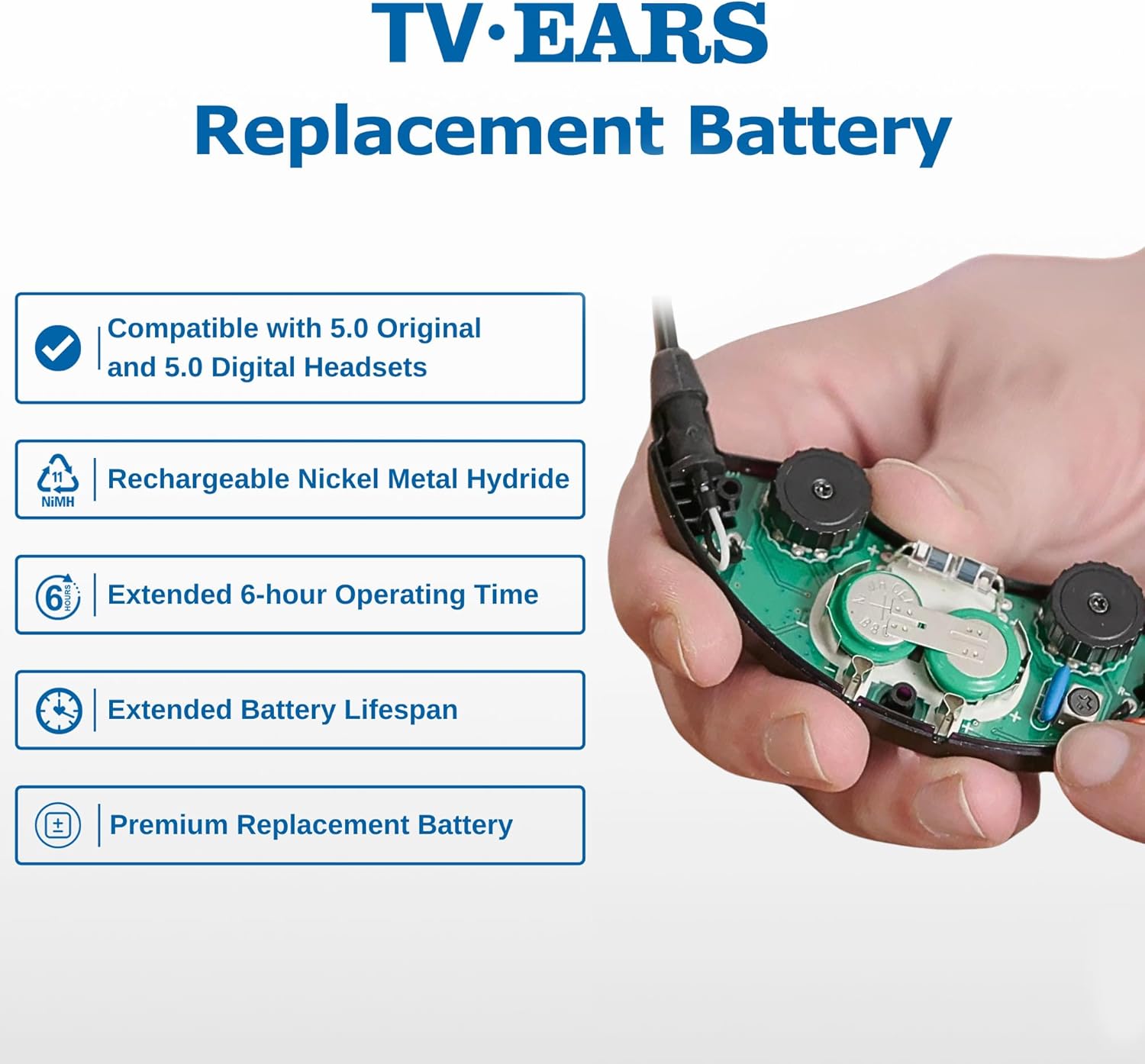 TV · EARS Replacement Battery Original & Digital Headsets: 1 -Pack