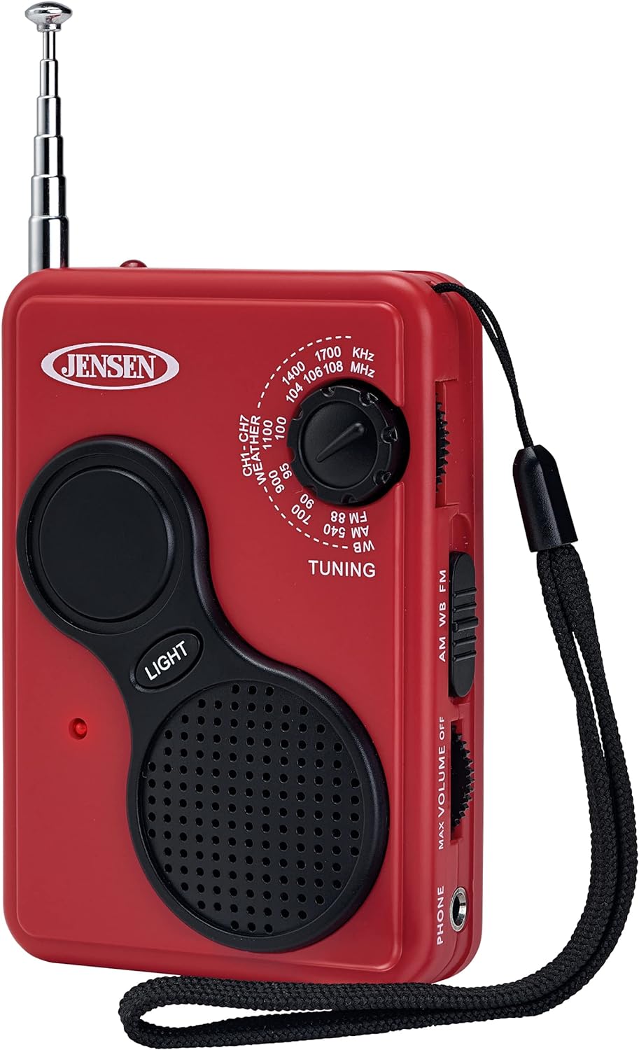 JENSEN JEP-100 Portable AM/FM Weather Band Radio with Flashlight