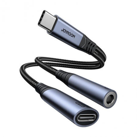 JOYROOM SY-C02 60W Type-C to 3.5mm & Type-C Charging/Audio Transfer Adapter Black