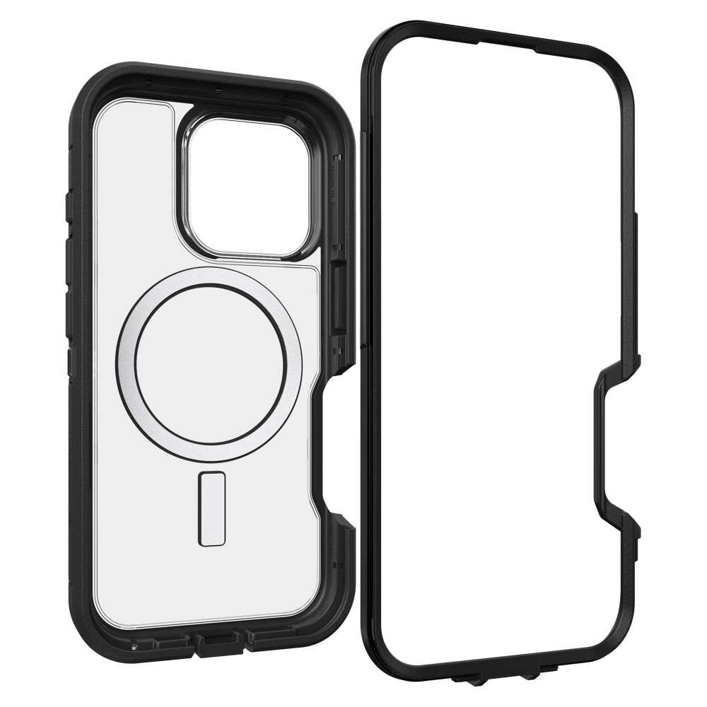OtterBox - Defender Pro XT Clear MagSafe Case for Apple iPhone 16 Pro - Dark Side