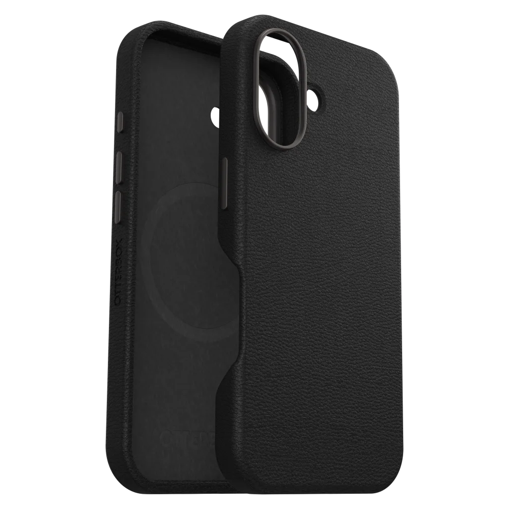 OtterBox - Symmetry Cactus Leather MagSafe Case for Apple iPhone 16 - Noir Ash