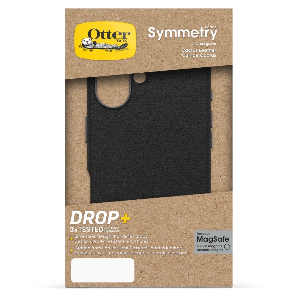 OtterBox - Symmetry Cactus Leather MagSafe Case for Apple iPhone 16 - Noir Ash