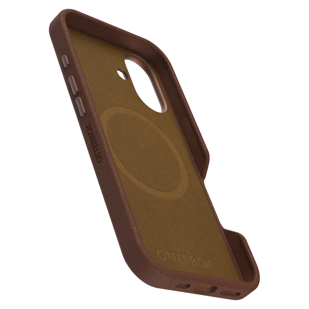 OtterBox - Symmetry Cactus Leather MagSafe Case for Apple iPhone 16 - Rich Adobe