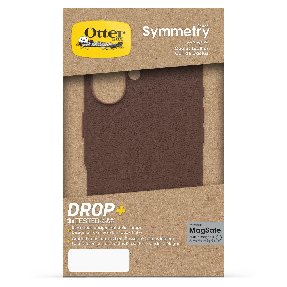 OtterBox - Symmetry Cactus Leather MagSafe Case for Apple iPhone 16 - Rich Adobe