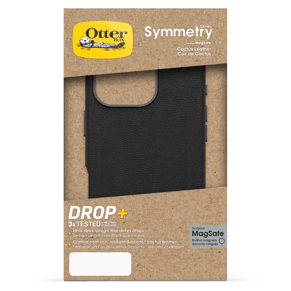 OtterBox - Symmetry Cactus Leather MagSafe Case for Apple iPhone 16 Pro Max - Noir Ash