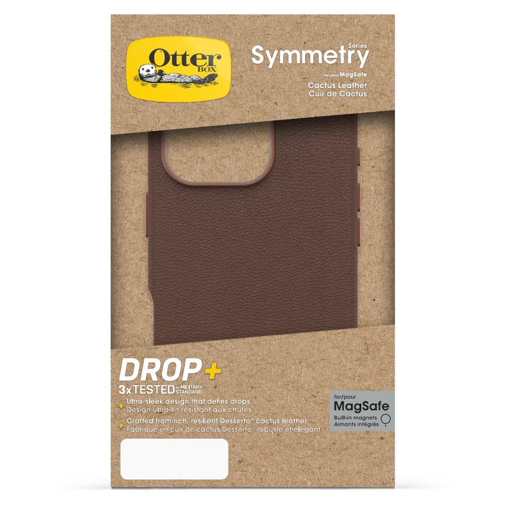 OtterBox - Symmetry Cactus Leather MagSafe Case for Apple iPhone 16 Pro - Rich Adobe