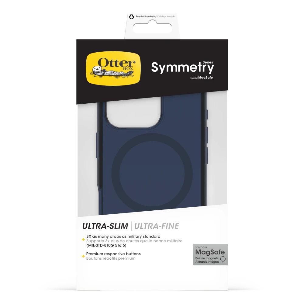 OtterBox - Symmetry Clear MagSafe Case for Apple iPhone 16 Pro - Blue Bear