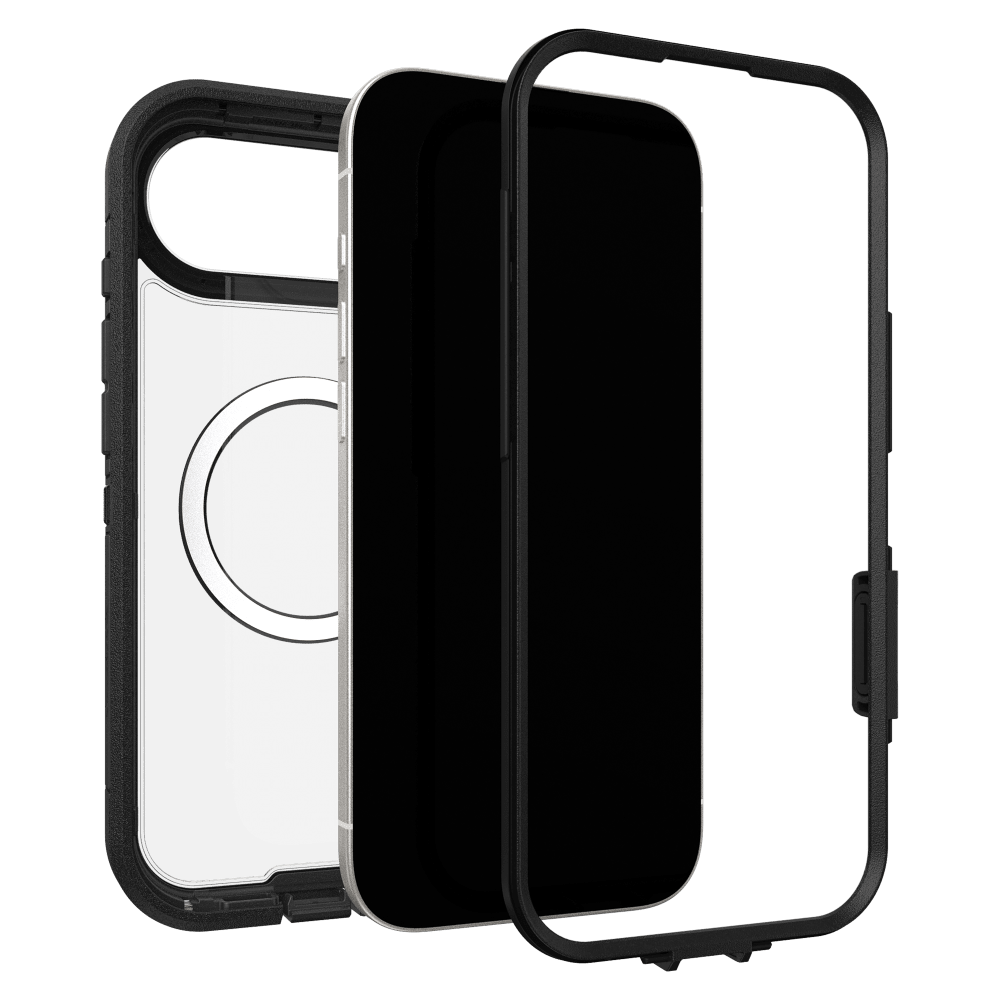 OtterBox - Defender XT Pro Clear MagSafe Case with Camera Control for Apple iPhone Air - Dark Side