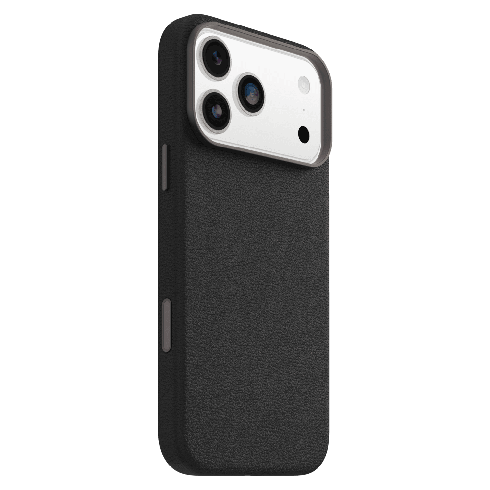 OtterBox - Symmetry Cactus Leather MagSafe Case with Camera Control for Apple iPhone 17 Pro Max - Noir Ash