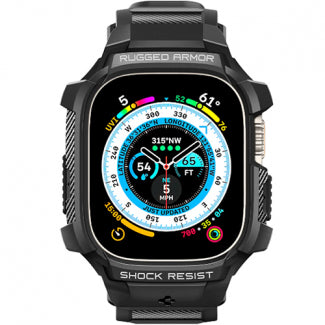 Spigen Rugged Armor Case Compatible with Apple Watch Ultra 2/1 49mm - Black