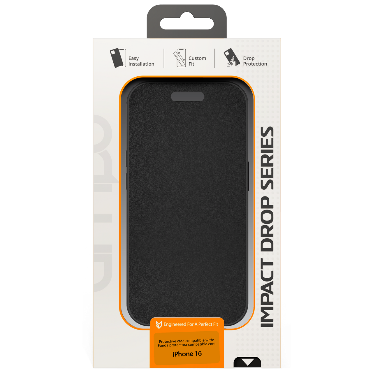 AMPD - TPU / Acrylic Wallet Flip MagSafe Case for Apple iPhone 16 Plus - Black