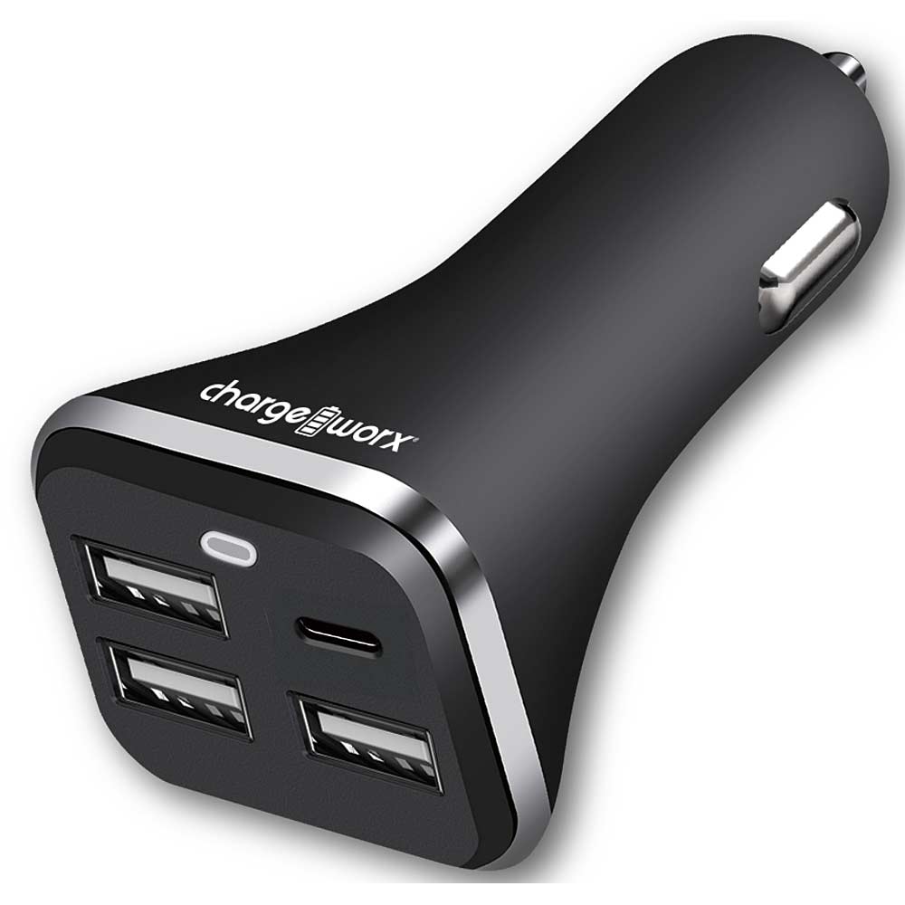 Chargeworx Car-Charger,4-Port-USB,BK