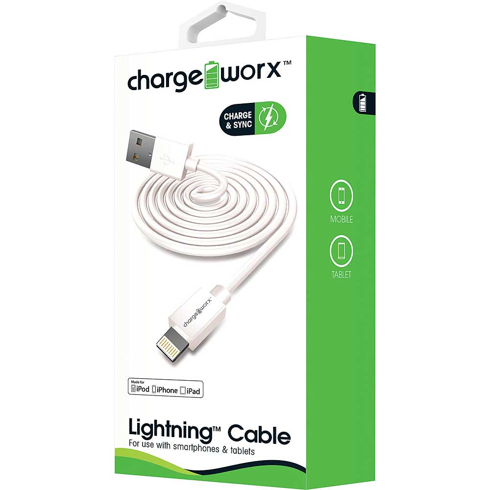Chargeworx 3ft Lightning Sync & Charge Cable