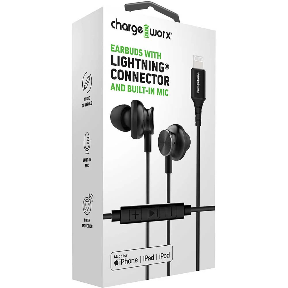 Chargeworx Lightning Earbuds with Built in Mic