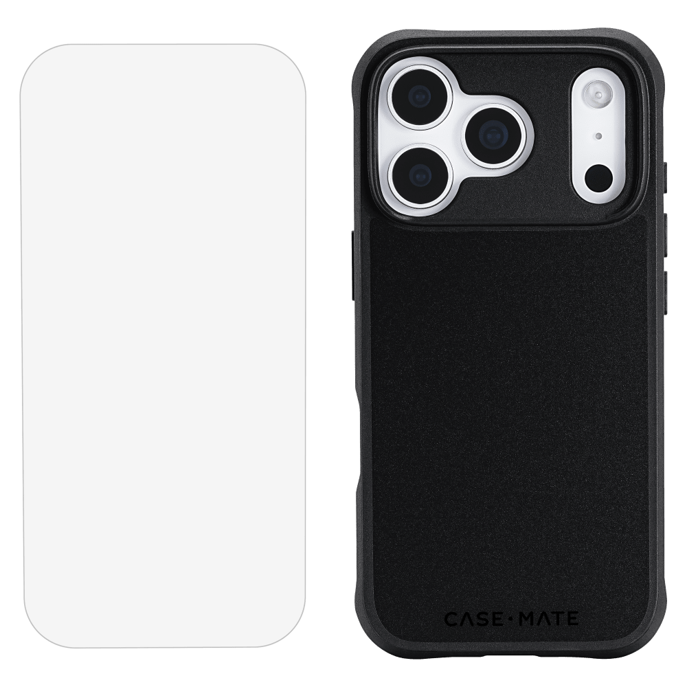 Case-Mate - Protection Pack Tough MagSafe Case and Glass Screen Protector for Apple iPhone 17 Pro - Black