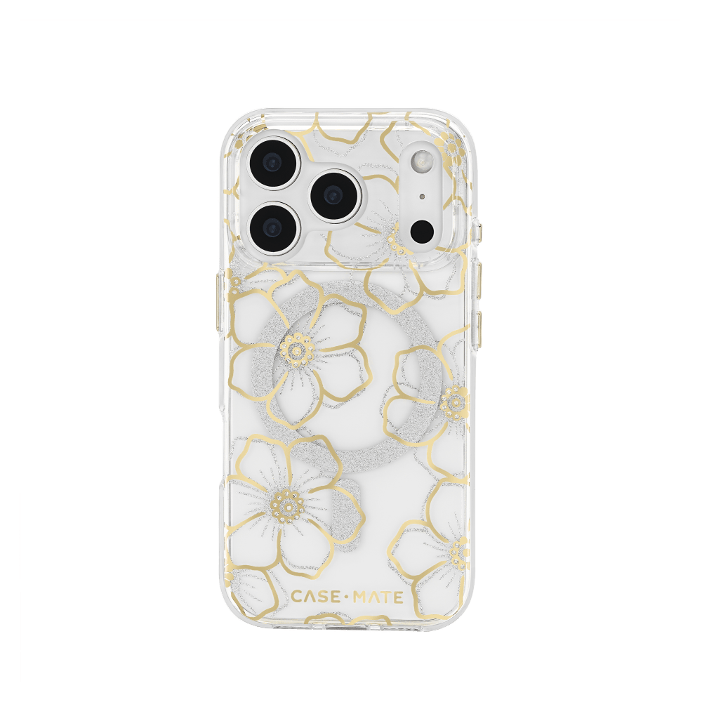 Case-Mate - Floral Gems MagSafe Case for Apple iPhone 17 Pro - Gold