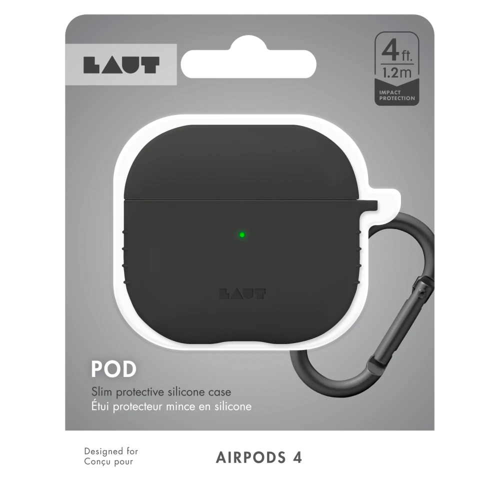 Laut - POD Case for Apple AirPods 4 - Charcoal