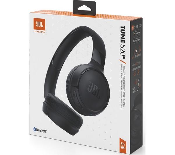 JBL Tune 520BT Wireless On-Ear Headphones with Purebass Sound