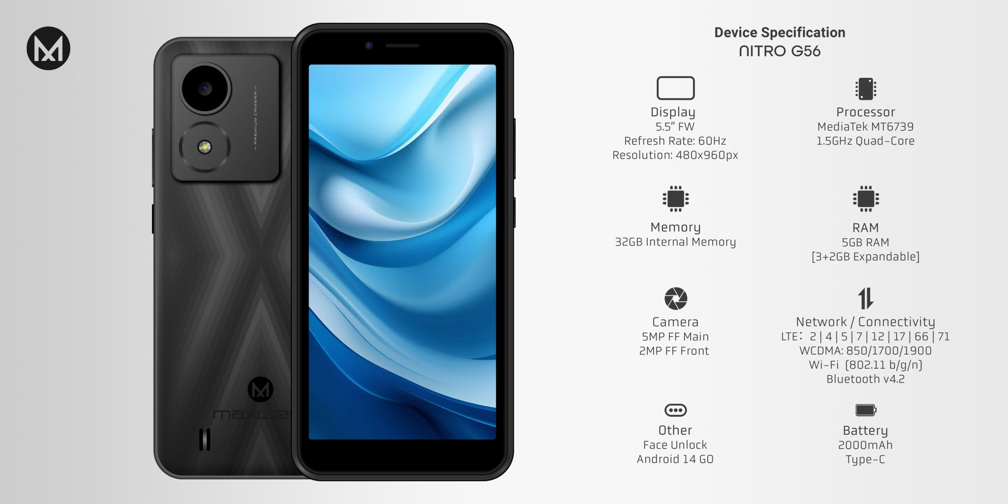 Maxwest Nitro G56 32GB Smart Phone